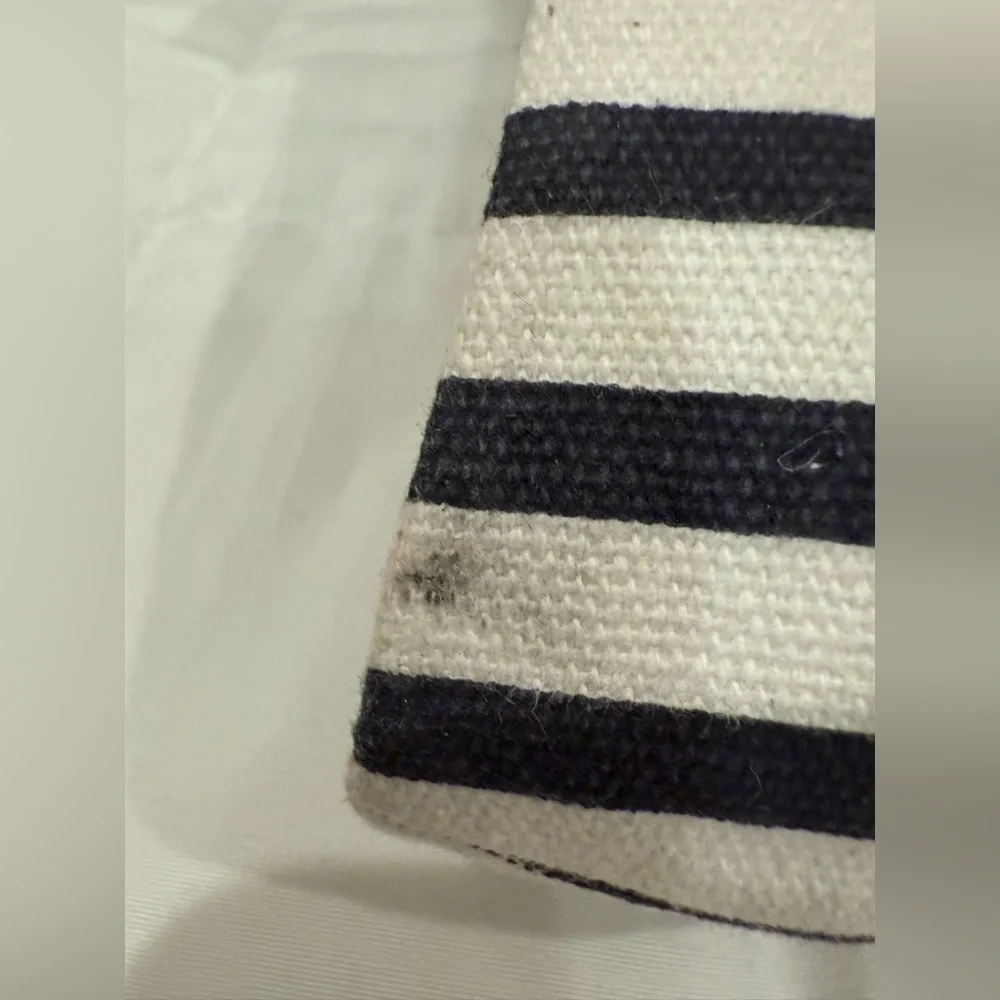 J. Crew Striped Espadrilles Flats Pull On White Blue Size 10 Coastal summer - Picture 6 of 9